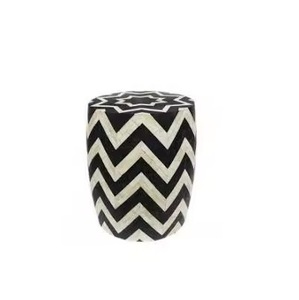 Table d'appoint en incrustation d'os artistique avec design en pierre d'agate - Product Image 6