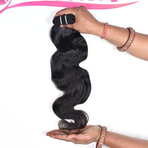 Commandez en ligne dès maintenant : Lot de cheveux humains indiens Bodywave, texture naturelle, cuticules saines, prix compétitif, en gros. - Product Image 6