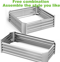 Flexibles Quadratisches Metall-Hochbeet Verzinkter Edelstahl für Zuhause und Garten Einfache Montage Moderne Anpassbare Farbe Pulverbeschichtet