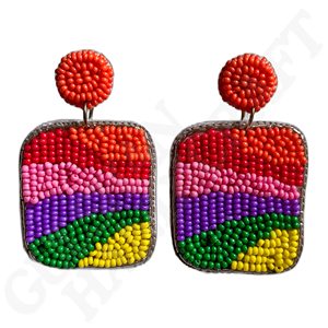 Forever-Pendientes de flores con cuentas hechas a mano de margaritas rosas, pendientes florales delicados, joyería de declaración ligera para mujer - Product Image 5