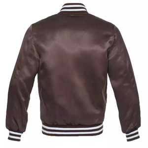 Custom Logo Satin Varsity <b>Jacket</b> <b>Men</b> Baseball Bomber <b>Jacket</b> <b>Lightweight</b> Streetwear Wholesale - Product Image 2