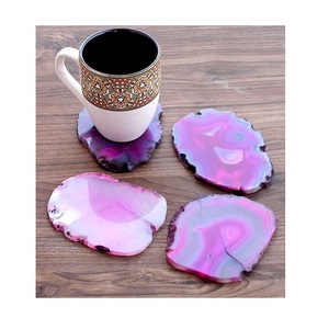 Decorative Fancy Marvelous Irregular Shape <b>Coaster</b> Wholesale Stylish Customized logo Print Agate Stone Table <b>Coasters</b> - Product Image 5