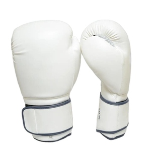 Guantes de boxeo de entrenamiento sintéticos blancos Guantes de boxeo de entrenamiento de cuero genuino profesional al por mayor Guantes de cuero de vaca para el 2017 - Product Image 6