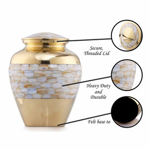 Urna Funeraria de Diseño Moderno Hecha a Mano con Madreperla, Urna Conmemorativa para Adultos de Latón Dorado, Proveedor y Exportador Mayorista - Product Image 5
