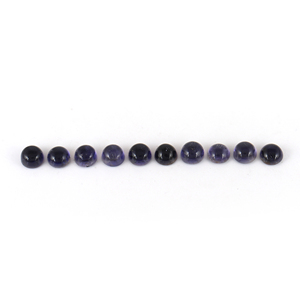 Pierres précieuses naturelles Iolite bleue, cabochons ronds de 4 mm, pierres brutes certifiées par un tiers, vente en gros Gopika Exports pour la bijouterie - Product Image 2
