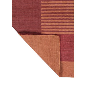 พรมลายทางด้ายถักแบบแบนจากปอกระเจาและป่าน สีแดงและสีส้ม สำหรับใช้ในบ้าน รุ่น Pdjt-392 - Product Image 5