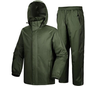 Ensemble imperméable respirant en peau de mouton imprimée, faible MOQ, avec logo personnalisé, veste coupe-vent durable et pantalon, toutes saisons - Product Image 1