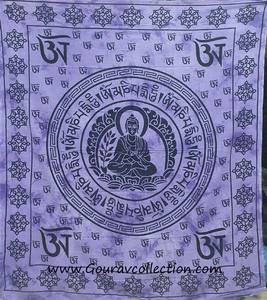 Tapiz POTLY con Estampado de Buda y Mantra, Decoración Bohemia para Pared, Impresión Digital, Hecho a Medida, Sábana de Algodón para Dormitorio - Product Image 3