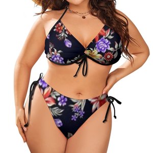 Shanhao ชุดว่ายน้ำ2025พิมพ์ลายขนาดใหญ่พิเศษสำหรับผู้หญิงชุด2ชิ้นผ้าสแปนเด็กซ์/ ไนลอน - Product Image 1