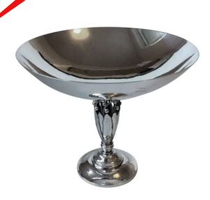 Tazón para servir con acabado plateado brillante de diseño único con diseño de hoja dorada - Product Image 3