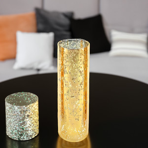 HST0310GS - Gold Speckled Glass Hurricane Candle Shade Chimney <b>Tube</b> [No Bottom] - 3 x 10 - Product Image 6