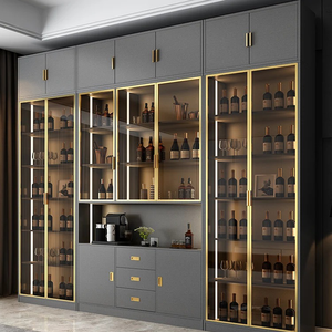 Gabinete de vino de acero inoxidable SS304 independiente directo de fábrica, cero formaldehído, duradero y resistente, gabinete de bar para el hogar de lujo - Product Image 2