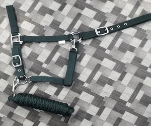 Ajustable impermeable inglés sillín estilo nailon caballo Halter latón hebilla colores personalizados a juego cuerda de plomo de alta calidad - Product Image 2