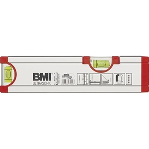 Niveau à bulle ultrasonique en aluminium argenté de 20 cm avec aimant BMI 0,5 mm/m Catégorie de produit : Niveaux - Product Image 1