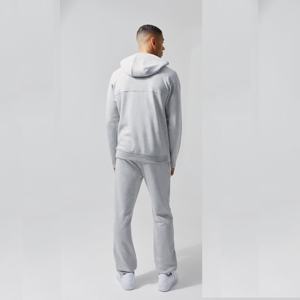 Ensemble de survêtements personnalisés de haute qualité pour hommes, sweat à capuche zippé et survêtement de pantalon de jogging en coton - Product Image 3