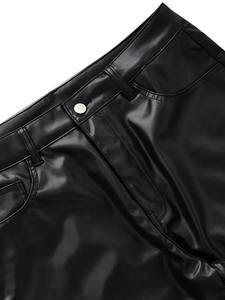 Nouveauté pantalon en cuir pour femme taille haute en faux cuir extensible, élégant, parfait pour une tenue décontractée - Product Image 3