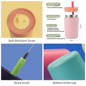 12oz Çocuklar İçin Paslanmaz Çelik Vakumlu Yalıtımlı İçecek Bardağı Sızdırmaz Çevre Dostu Özel Logo - Product Image 3
