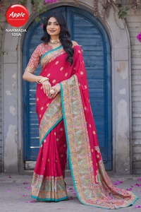 Mujer Pashmina-Impreso Dola Seda Saree" - Product Image 2
