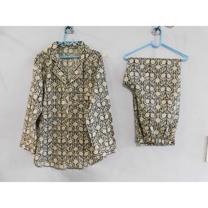 <b>Women's</b> Eco-Friendly Cotton Modal <b>Pajama</b> Set Hand Block Print Long Top and Pant Loungewear <b>for</b> <b>Summer</b> Soft Sleepwear - Product Image 3