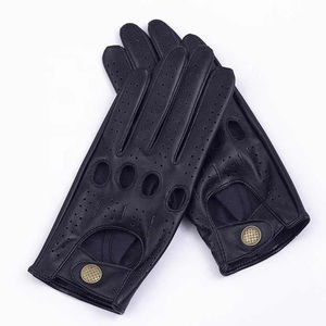Gants de conduite en cuir antidérapants faciles à porter pour les femmes Racing Summer Winter confortable wear Full Finger Leather Driving Gloves - Product Image 2