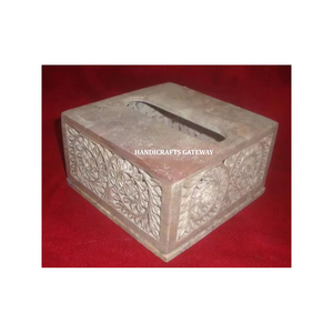 Artisanat sculpture boîtes à mouchoirs en stéatite meilleure conception pour la forme carrée pour la maison hôtel et restaurants article à usage décoratif - Product Image 1