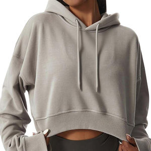 Ventes en gros de vêtements pour femmes sur mesure, écologiques, à l'avant lourds (380 g/m²), surdimensionnés, à épaules tombantes, manches longues, broderie personnalisée - Product Image 3