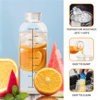 Vente en gros de bouteilles d'eau écologiques de 500ml 750ml 1000ml en verre à haute teneur en borosilicate verrerie à sublimation transparente avec logo personnalisé