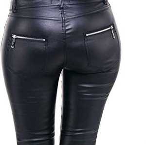 Pantalones de Cuero para Mujer con Diseño de Logotipo Personalizado - Product Image 2