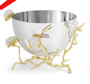 Nouveau bol de service de fruits en métal fini doré fait à la main pour restaurant et bar d'hôtel - Product Image 5