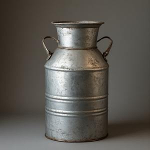 Bidons à lait galvanisés de ferme vintage, poignées solides, maison rustique, cuisine, jardin extérieur, décoration, bidon d'eau - Product Image 2