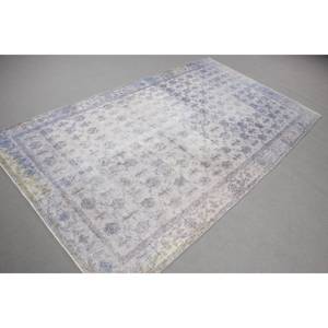 Alfombra Vintage, Alfombra Turca Grande de 5.1x8.9 pies, Alfombra de Lana Azul con Diseño de Patchwork - Product Image 2