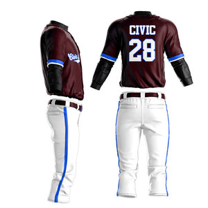 Newest Style Custom Polyester Made Baseball Jersey Uniform Plain Regular <b>Fit</b> And Top Quality Stitching Baseball Uniforms - Product Image 4