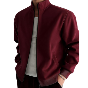 Blouson Bomber Léger pour Homme Fermeture Éclair Col Montant Casual Veste Douce pour l'Automne à Porter au Quotidien - Product Image 3