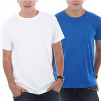 เสื้อยืดคอกว้างผู้ชาย ผ้าฝ้ายเรียบ ราคาถูก น้ำหนัก 120 กรัม - Product Image 4