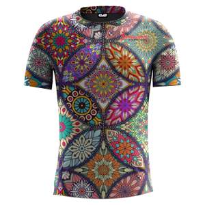 Camisetas personalizadas con logotipo bordado de chenilla para hombre último diseño todo sublimación patrón sólido liso Wak't Digital tejido - Product Image 6