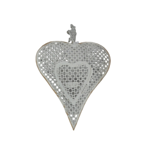Royal Look Iron Metal colgante corazón pared adorno decorativo Color gris para el hogar y la decoración de Navidad hecho a mano a granel - Product Image 1