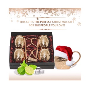 Mule de Moscou Pure Tasses en cuivre martelé à la main avec paille et verre à liqueur pour restaurant et pour offrir à quelqu'un - Product Image 1