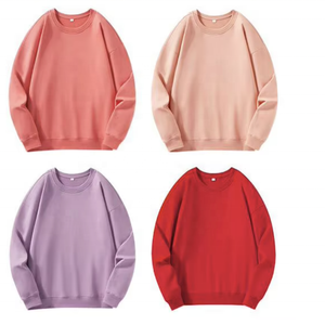 Sudadera de Mujer con Cuello Redondo, Negra, de Felpa, Poliéster/Algodón, Tejido de Punto, Color Sólido, Transpirable, Manga Abullonada, Corte Regular, Informal, para Otoño - Product Image 5