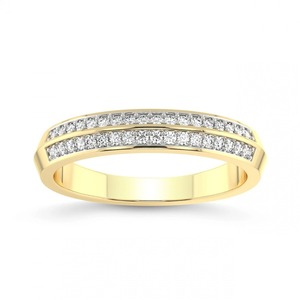 Anillo de Diamantes Uniformes en Hilera, Diamantes Cultivados en Laboratorio, 0.20 Ct Tw, Oro Sólido de 14K, Color FG, Claridad VS, 38 Diamantes, para Ocasiones Especiales - Product Image 1