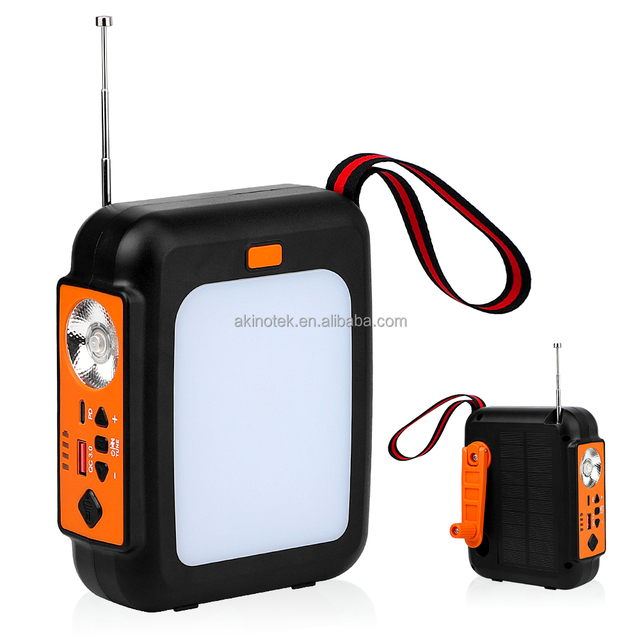 Solar Charge Mini Power Bank 10000mah Type-C Fast Charging Portable Hand Crank Solar Radio Bluetooth Flashlight SOS Emergency