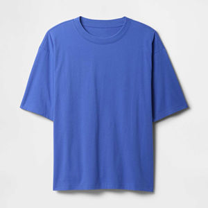 Venta al por mayor en línea 2025 de moda 100% algodón Logotipo de impresión de pantalla personalizada peso pesado caída hombro suelta camiseta para hombres - Product Image 5