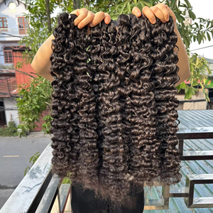 Proveedores de cabello de grado 12A, mechones rizados de cabello humano vietnamita de alta calidad, precio al por mayor, Color Natural para mujer negra - Product Image 1