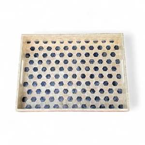 Bandeja de Nácar Hecha a Mano, Bandeja Decorativa con Incrustaciones de Concha Natural, Ecológica, para Uso en Mesa del Hogar - Product Image 1