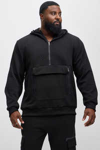 Sudadera con capucha informal de otoño con estilo para hombre de marca de moda, abrigo superior de algodón puro de manga larga con diseño de dos piezas, Sudadera con capucha de media cremallera - Product Image 2