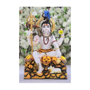 Diseño increíble y la mejor calidad en mármol blanco, obra artesanal pura de Lord Shiva con escultura de Nandi, para uso en el hogar y el templo. - Product Image 6