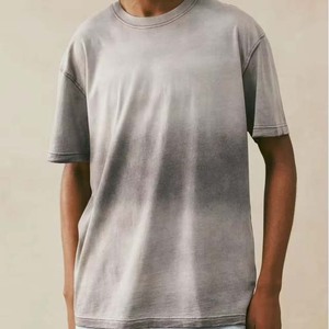 T-shirt en coton gris délavé Index Apparel pour homme, manches courtes, col rond, coupe classique, couleur unie, jersey tricoté - Product Image 4