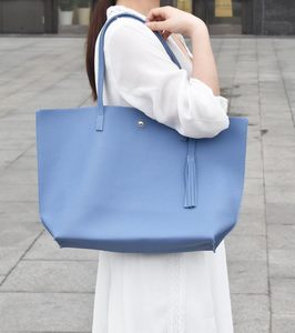 Bolso de hombro impermeable de piel sintética suave para mujer, diseño de borla Interior espacioso abierto, decoración bordada hecha - Product Image 5