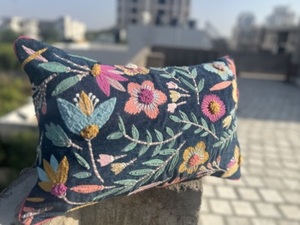 Floral <b>Boho</b> Tufted Cotton Handmade Bohemian <b>Cushion</b> <b>Cover</b> For Sofa Couch Living Room Hot Selling Product Unique Modern Abstract - Product Image 3