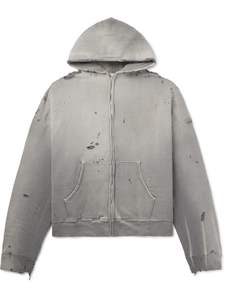 OEM Vintage Distressed 100% coton tricoté lavé hiver déchiré sweat à capuche hommes sweats à capuche et sweat ensembles - Product Image 4