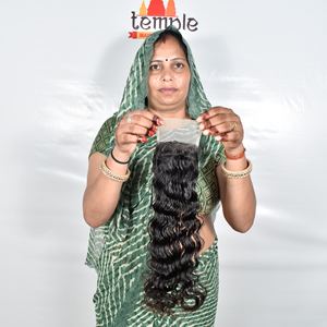 Cierre 4*4 Cutícula vietnamita cruda alineada tejido Color de onda profunda procesamiento no químico extensiones de cabello humano al por mayor - Product Image 4